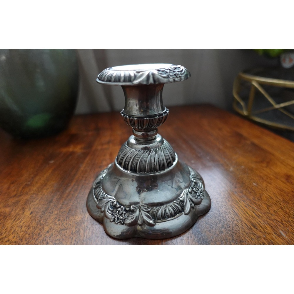 Godinger‎ Silver Candlestick Holder Ornate Floral Embossed Elegant Home Decor